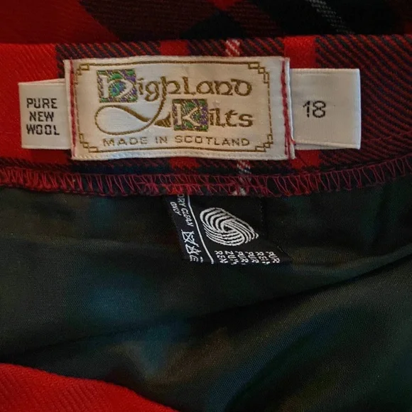 Highland Kilt Company Scotland Wool Kilt Skirt Red Pure wool - Picture 5 of 8